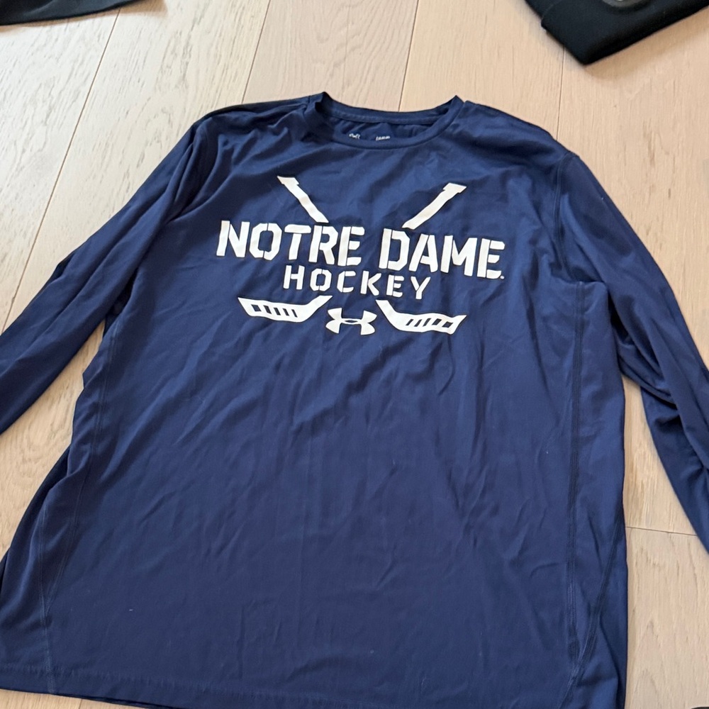 Under Armour Navy Notre Dame Hockey Shirt